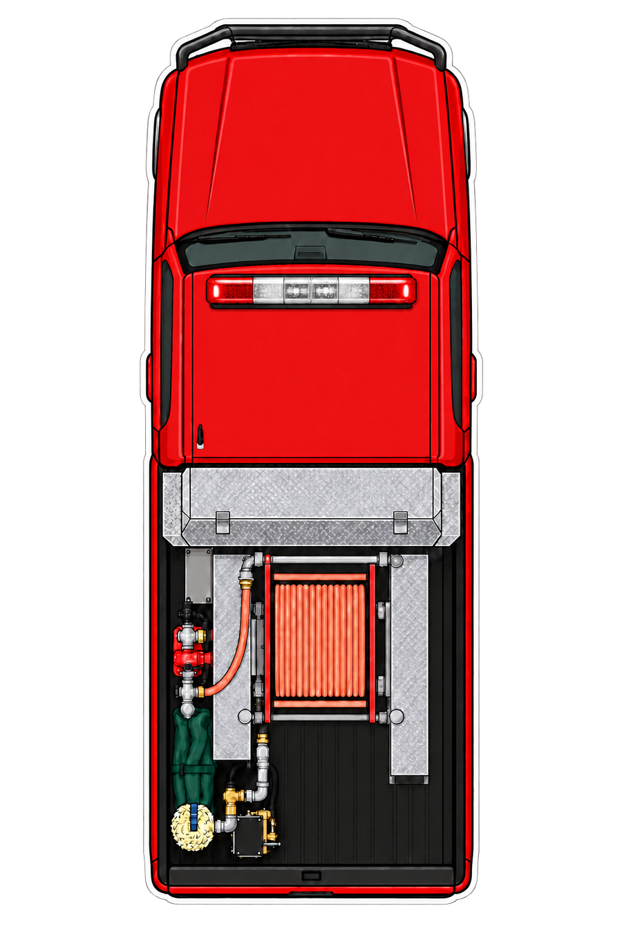 Red Brush Truck Training Magnet
