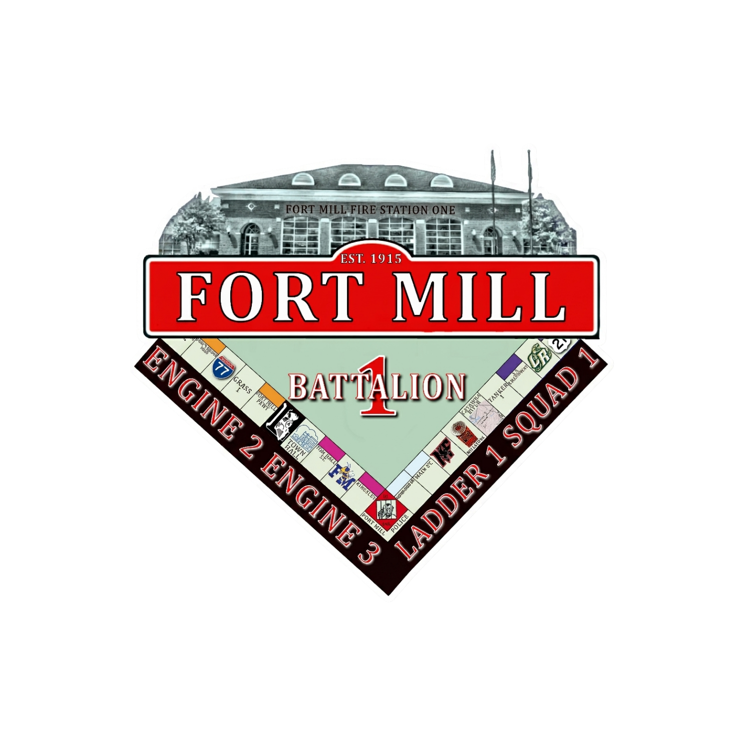 Fort Mill Fire Battalion 1 Die-Cut Vinyl Sticker