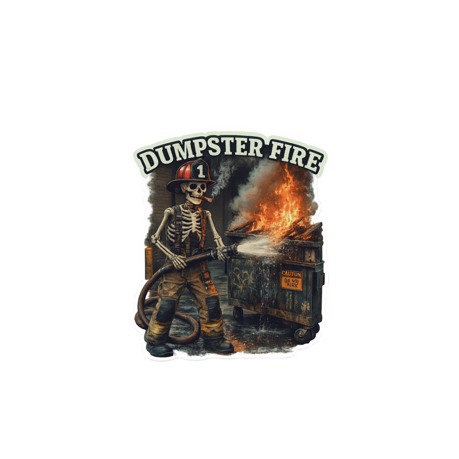 Dumpster FIre Die-Cut Vinyl Sticker