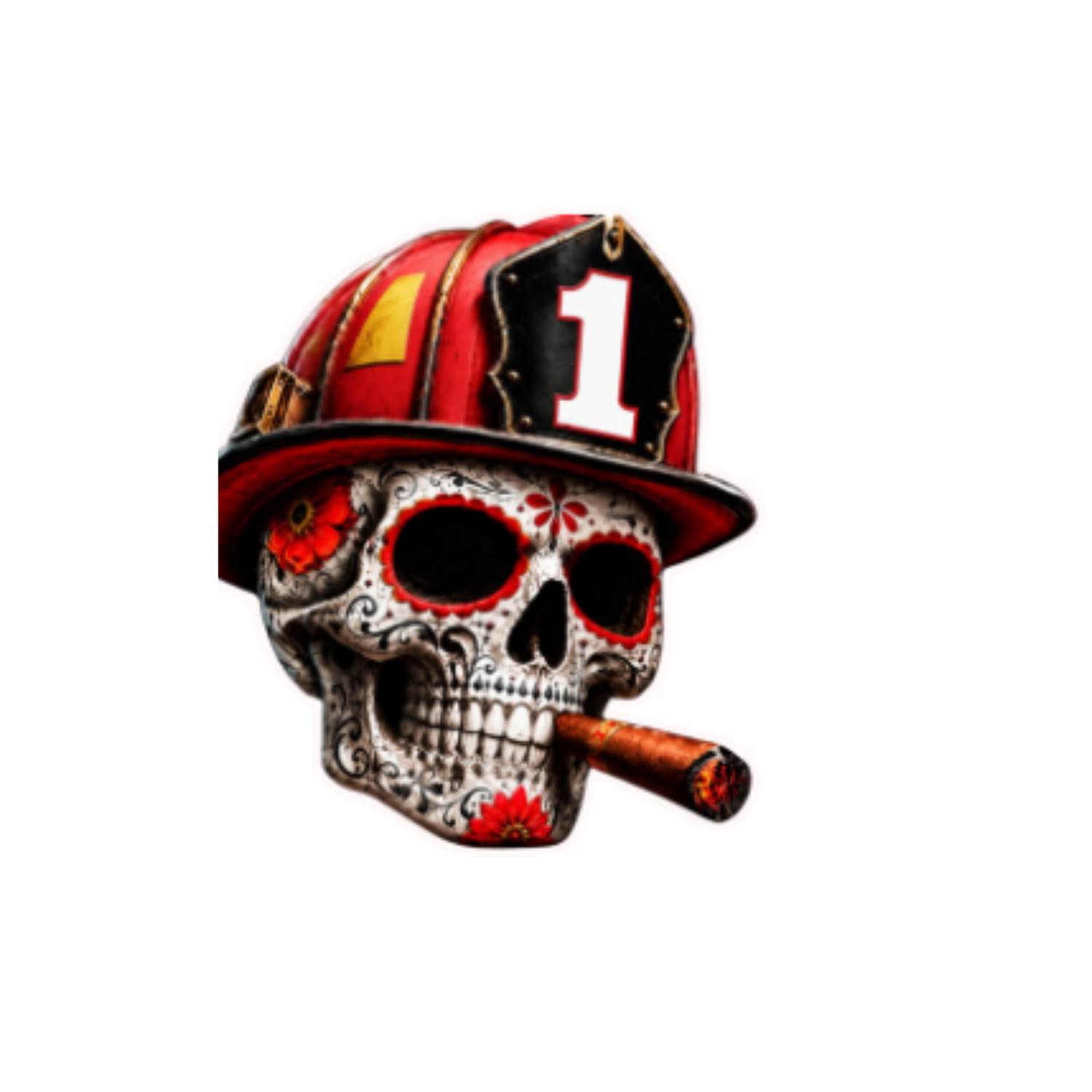 Skull with cigar Die-Cut Vinyl Sticker