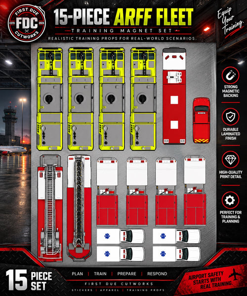 15-Piece Ready-to-Go ARFF Fleet Training Magnet Set - Approved