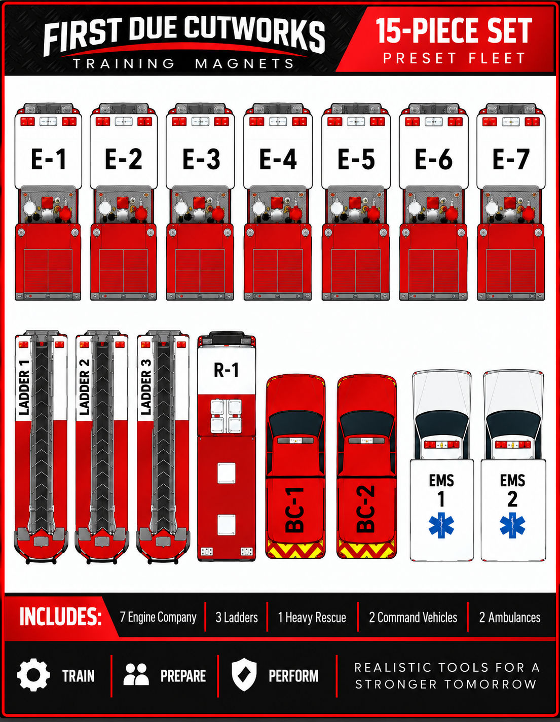 15-Piece Ready-to-Go Fire Department Training Fleet