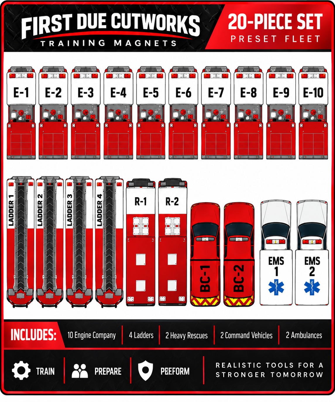 20-Piece Ready-to-Go Fire Department Training Fleet