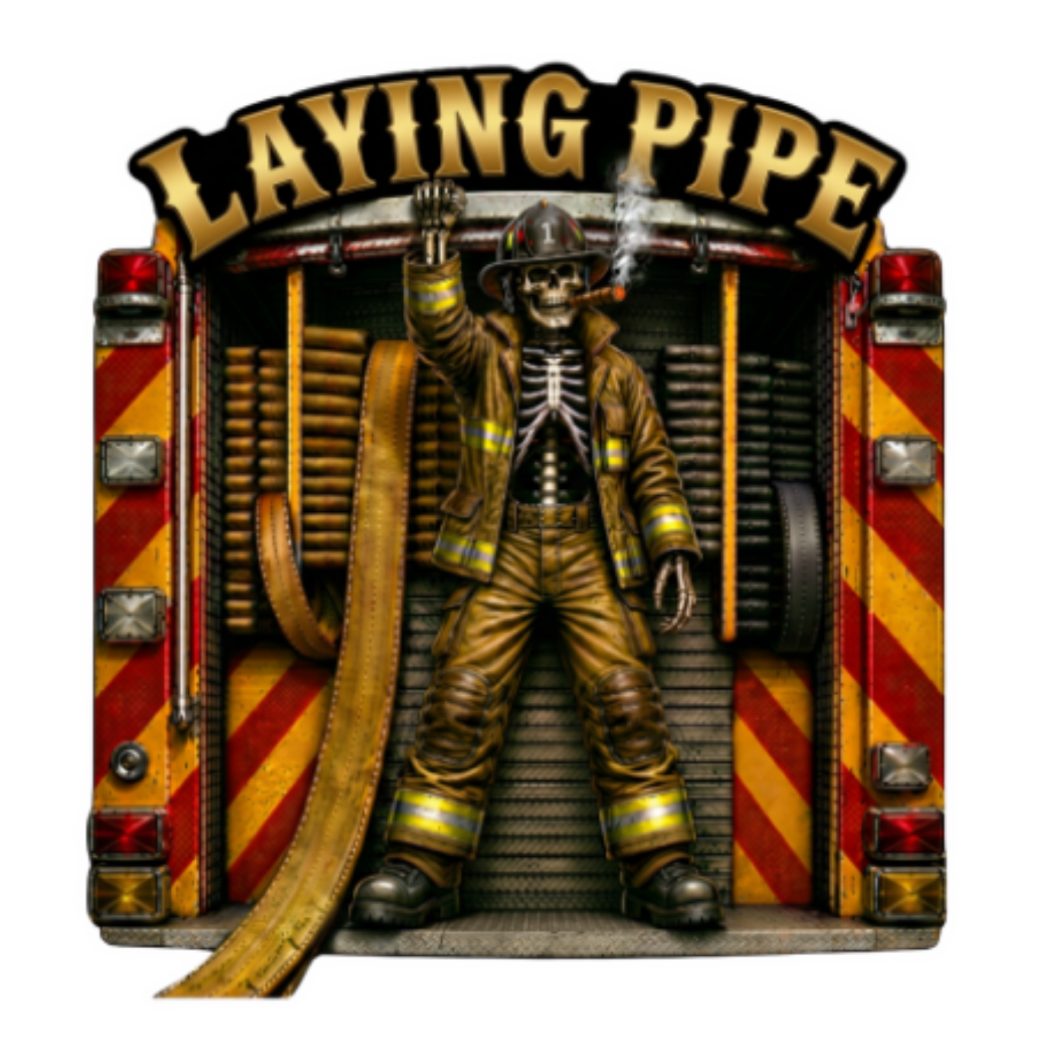 Laying Pipe Die-Cut Vinyl Sticker