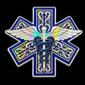 Paramedic Star of Life holographic die-cut sticker