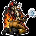 Pin Up skeleton Die-Cut Vinyl Sticker