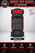 Side by Side (4 Seater) — light bar directly behind windshield, 2.5 by 1 inches