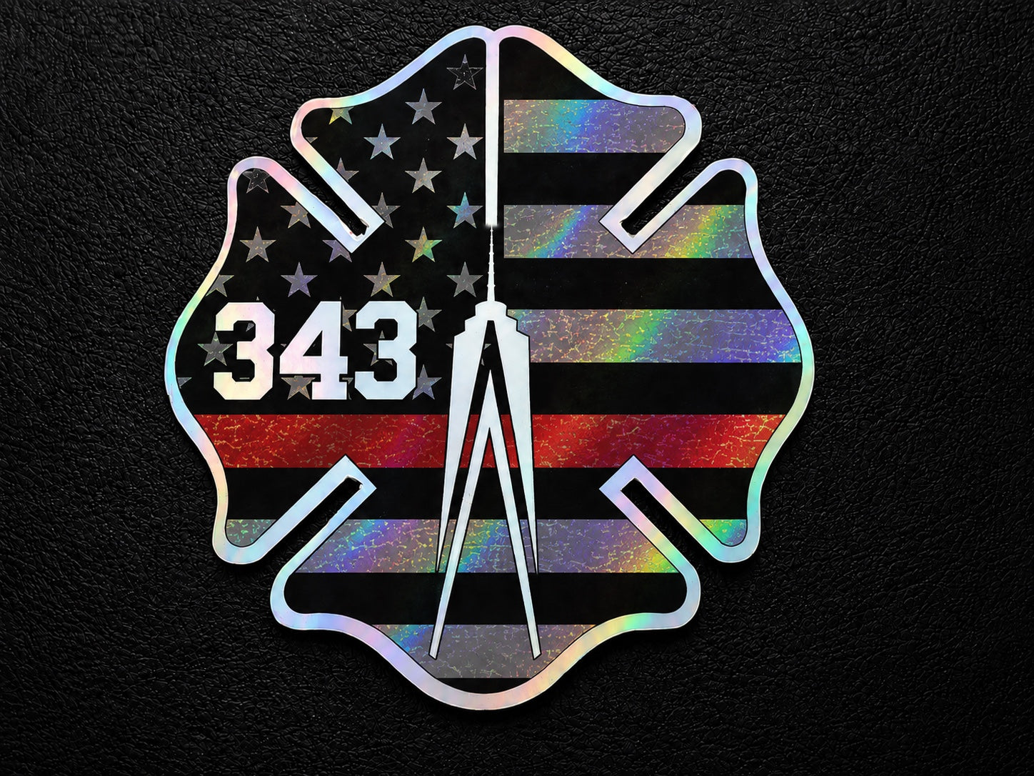 TRL Freedom Tower holographic die-cut sticker
