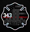 TRL Twin Towers holographic die-cut sticker