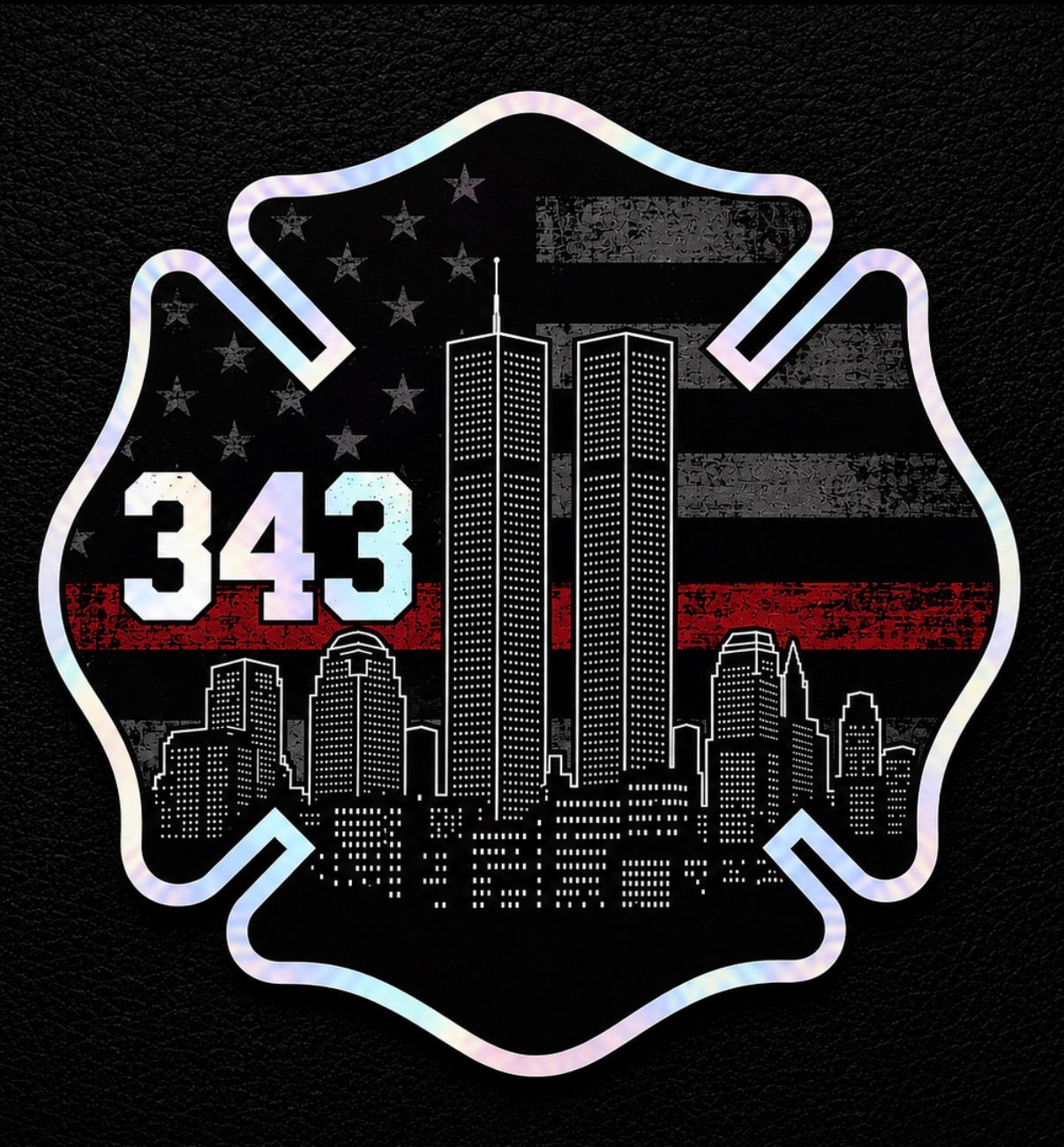 TRL Twin Towers holographic die-cut sticker