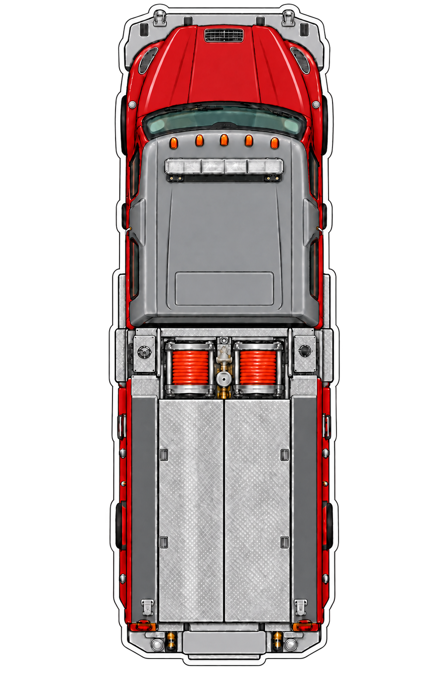 Grey and red Wildland Truck Training Magnet